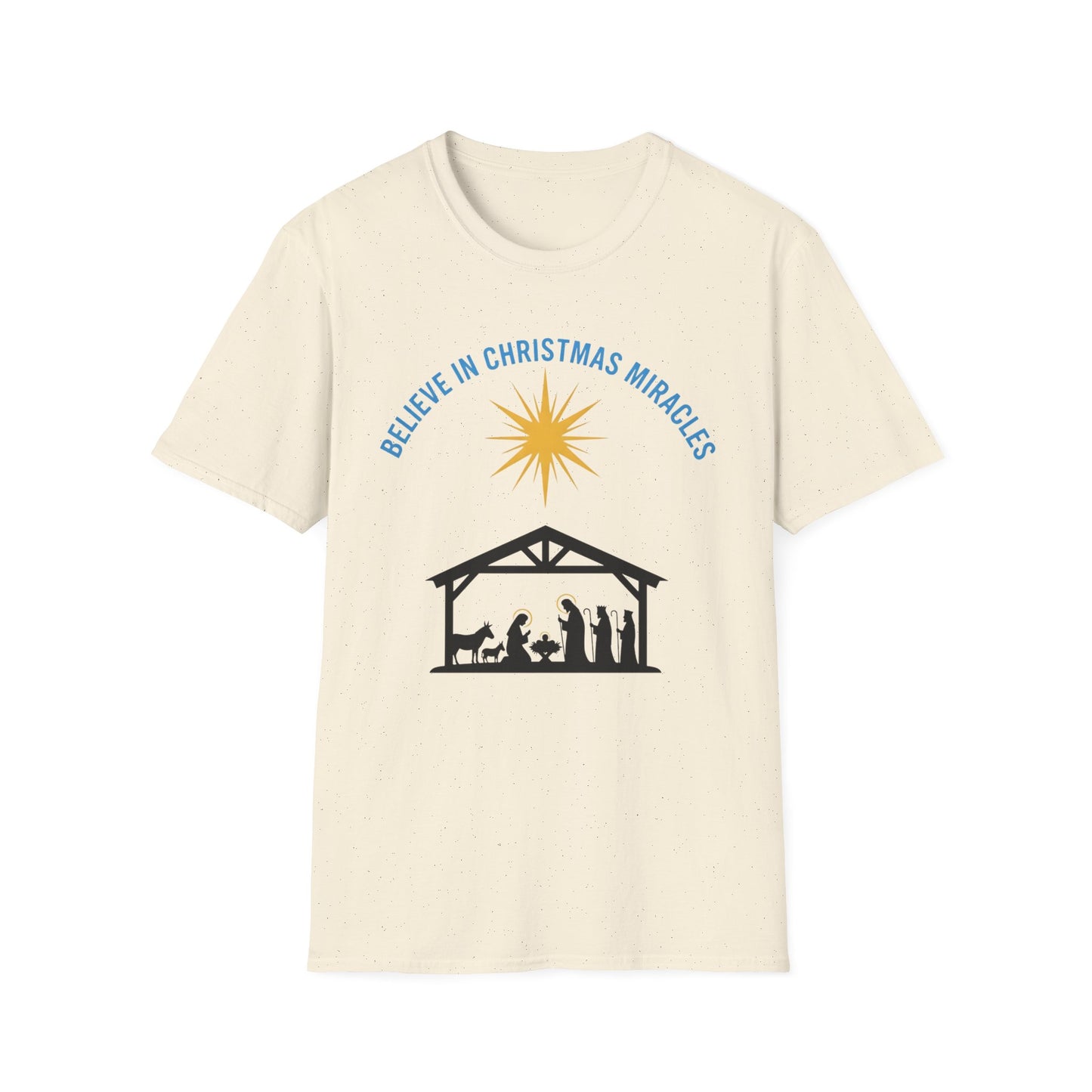 A066 - Believe in Christmas Miracles Christian Nativity T-Shirt