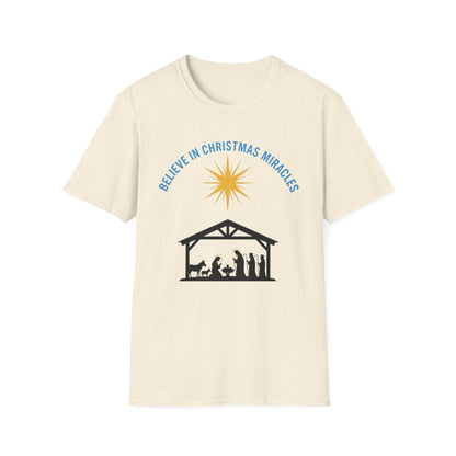 A066 - Believe in Christmas Miracles Christian Nativity T-Shirt