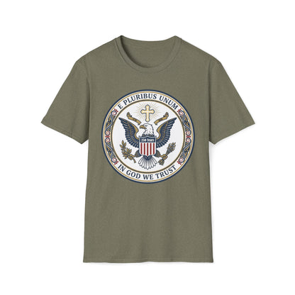 A175V2 - USA 250 Years • Patriotic Presidential Seal T-Shirt • E Pluribus Unum • In God We Trust