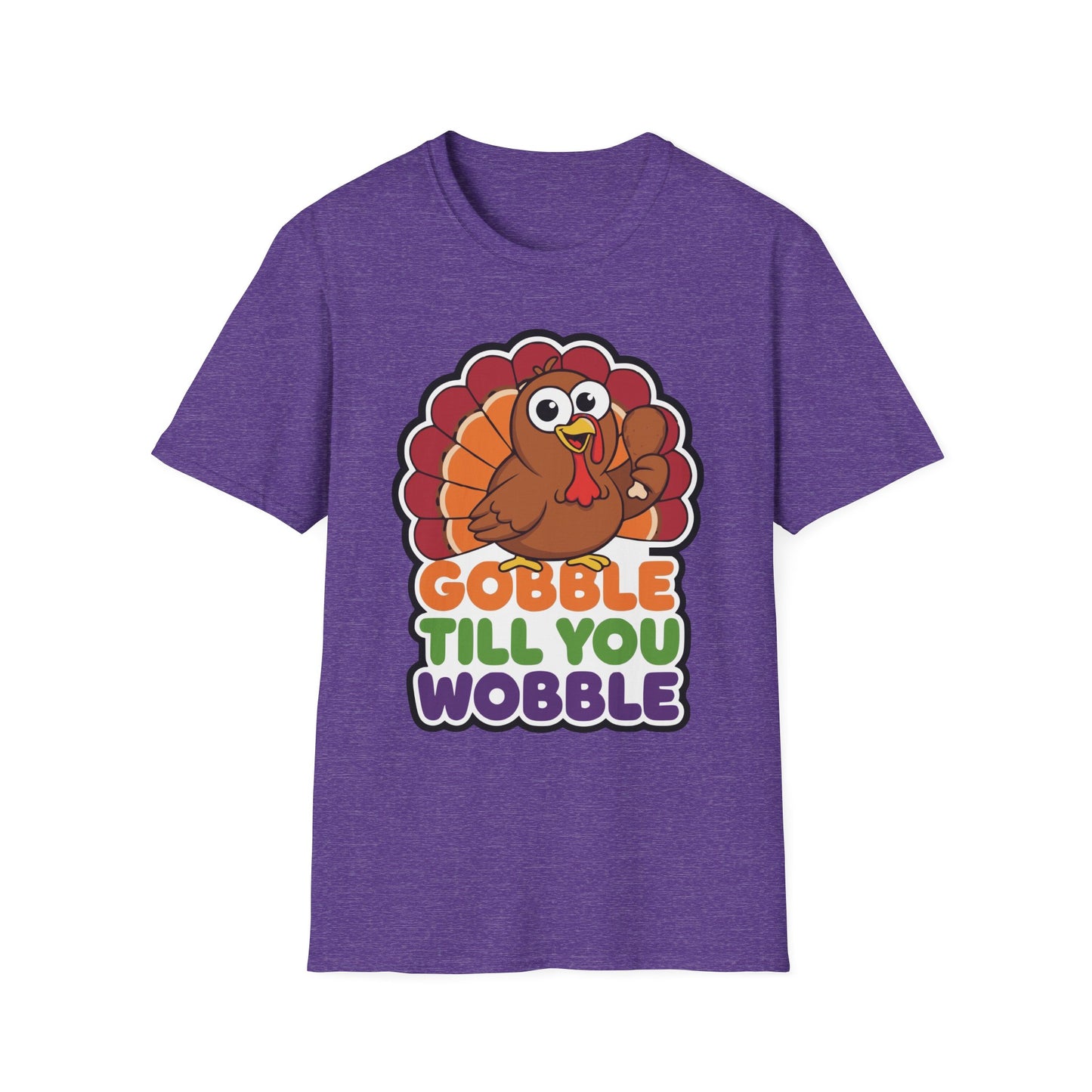 A048 - Gobble till You Wobble Humorous Thanksgiving Turkey T-Shirt