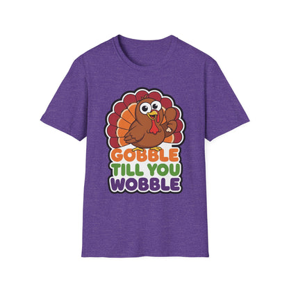 A048 - Gobble till You Wobble Humorous Thanksgiving Turkey T-Shirt