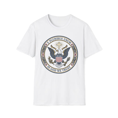 A175V2 - USA 250 Years • Patriotic Presidential Seal T-Shirt • E Pluribus Unum • In God We Trust