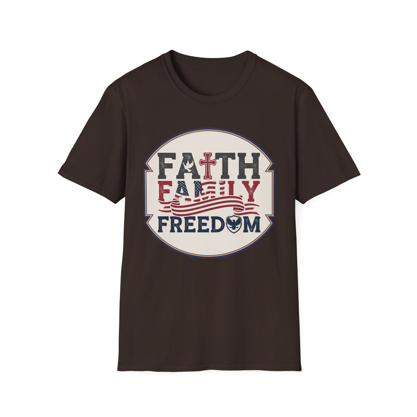 Faith Family Freedom T-Shirt — Patriotic Christian Tee