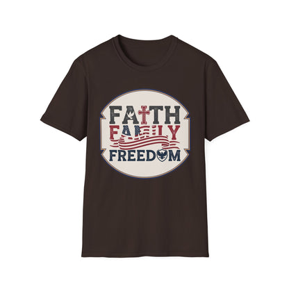 Faith Family Freedom T-Shirt — Patriotic Christian Tee