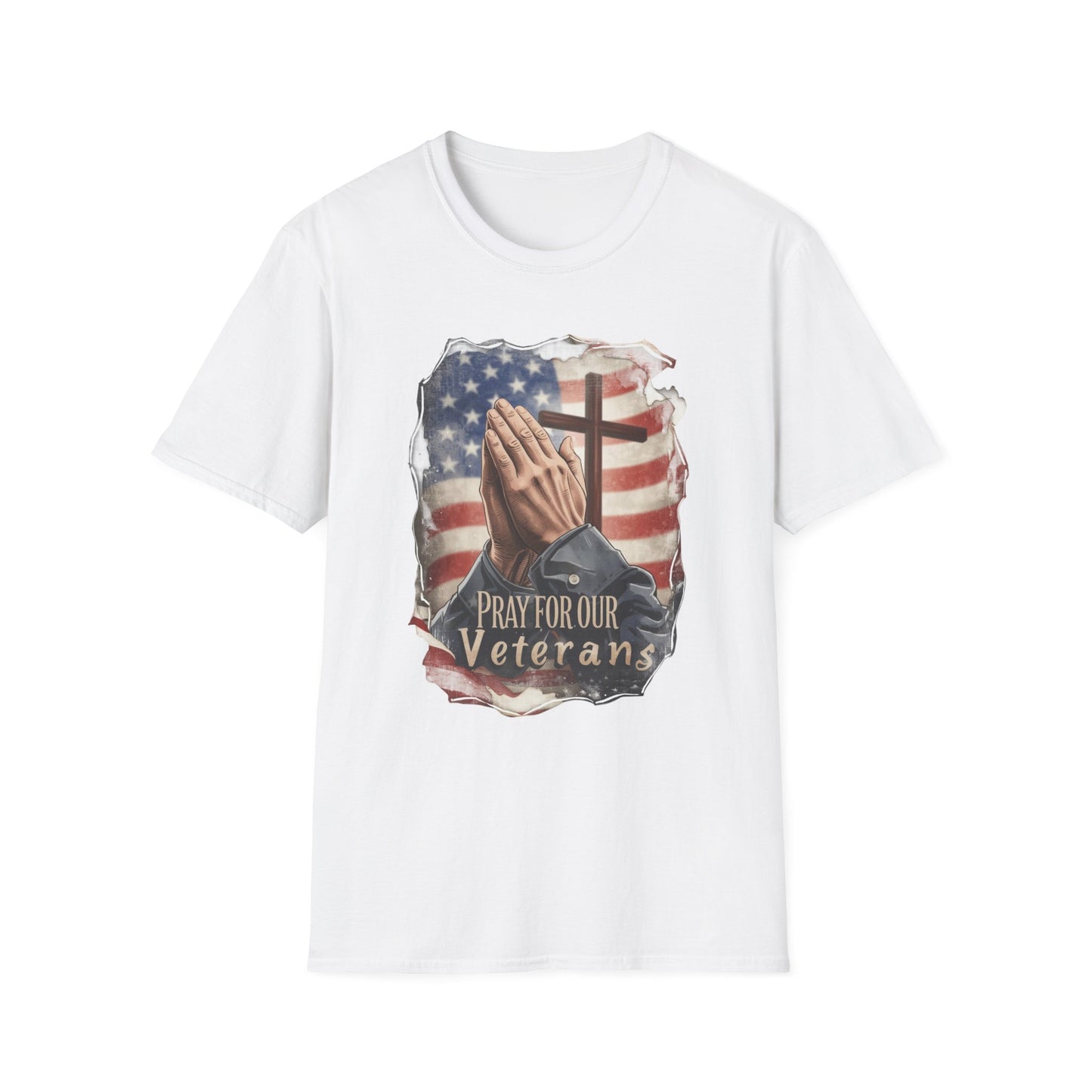 A042 - Pray for Our Veterans Christian Patriotic T-Shirt