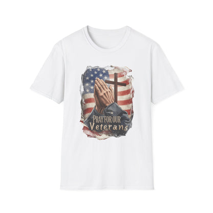 A042 - Pray for Our Veterans Christian Patriotic T-Shirt