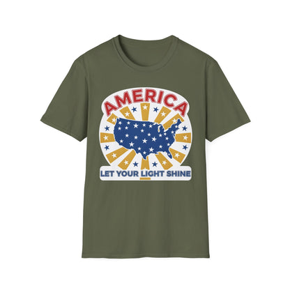 America Let Your Light Shine Patriotic USA T-Shirt
