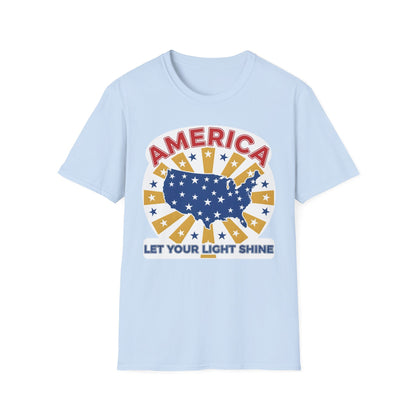 America Let Your Light Shine Patriotic USA T-Shirt