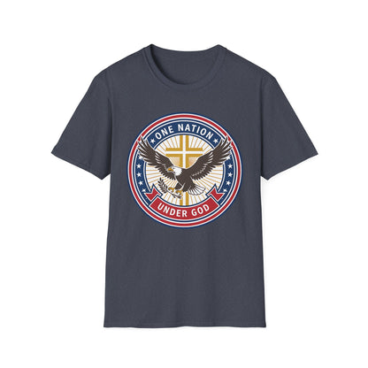 One Nation Under God Christian Patriotic Eagle Cross T-Shirt
