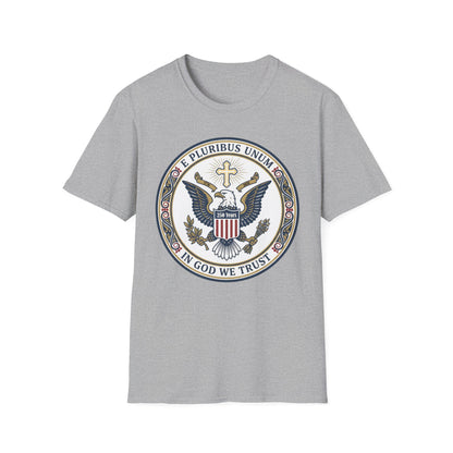 USA 250 Years • Patriotic Presidential Seal T-Shirt • E Pluribus Unum • In God We Trust
