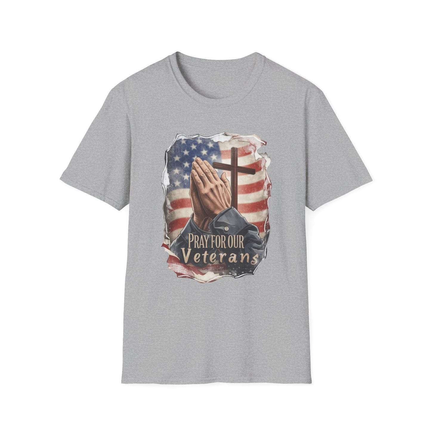 A042 - Pray for Our Veterans Christian Patriotic T-Shirt