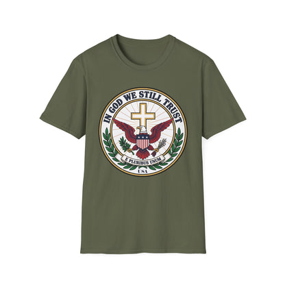 In God We Still Trust — Christian Eagle Cross Patriotic T-Shirt