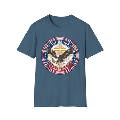 One Nation Under God Christian Patriotic Eagle Cross T-Shirt