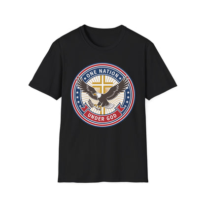 One Nation Under God Christian Patriotic Eagle Cross T-Shirt
