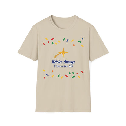 Rejoice Always Inspirational Christian Bible Verse T-Shirt