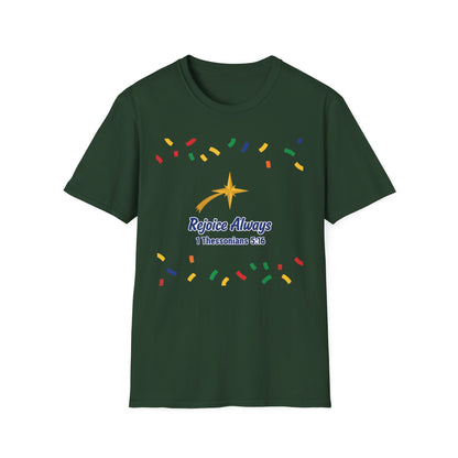 Rejoice Always Inspirational Christian Bible Verse T-Shirt