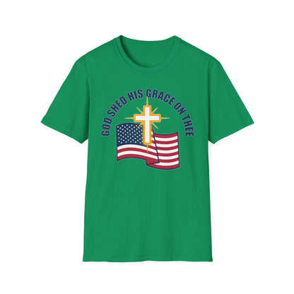 God Shed His Grace on Thee Christian Patriotic T-Shirt
