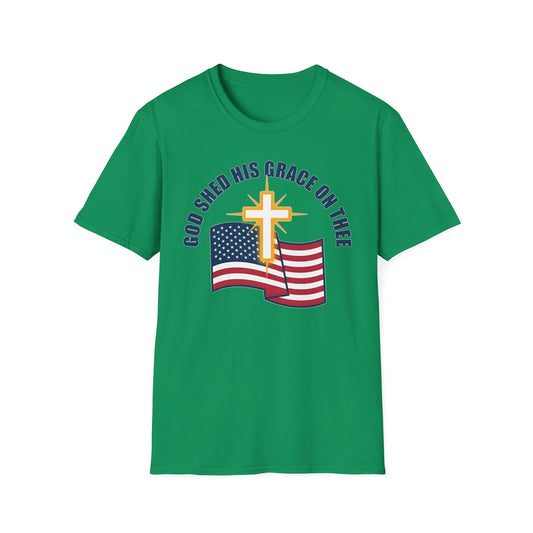 A168 - God Shed His Grace on Thee Christian Patriotic T-Shirt
