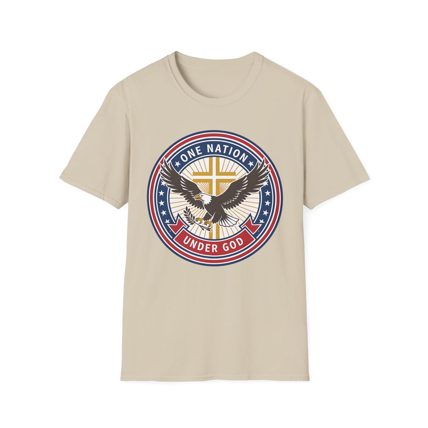 One Nation Under God Christian Patriotic Eagle Cross T-Shirt