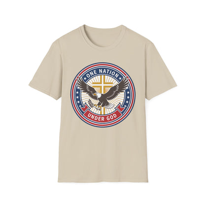 One Nation Under God Christian Patriotic Eagle Cross T-Shirt