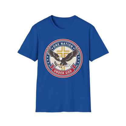 One Nation Under God Christian Patriotic Eagle Cross T-Shirt