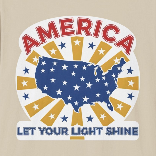 A169 - America Let Your Light Shine Patriotic USA T-Shirt