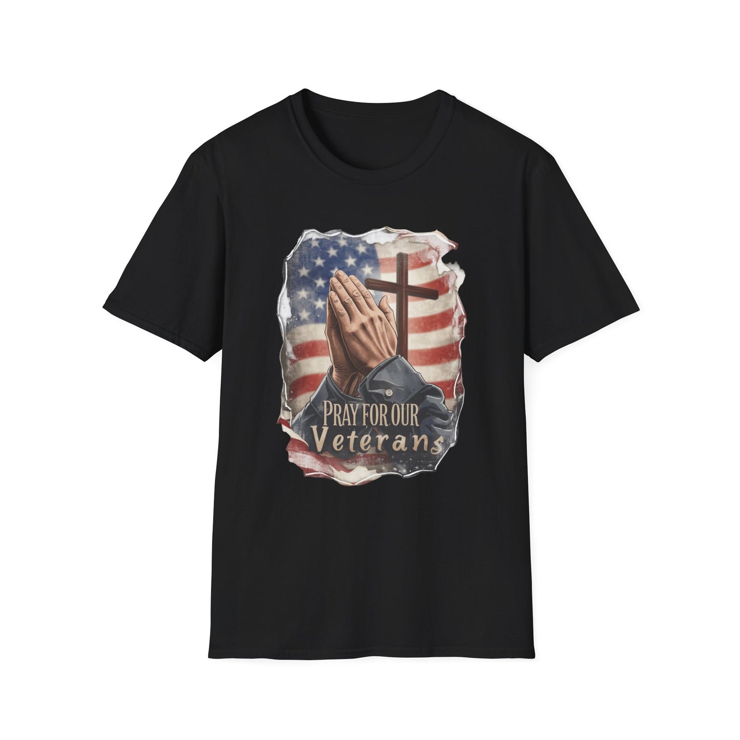 A042 - Pray for Our Veterans Christian Patriotic T-Shirt
