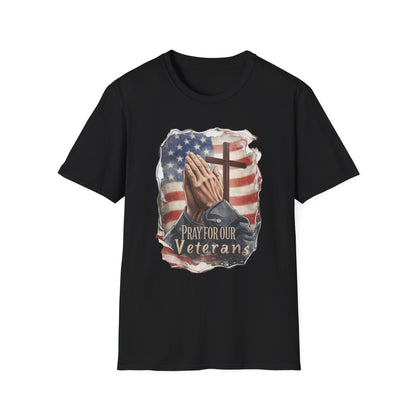 A042 - Pray for Our Veterans Christian Patriotic T-Shirt