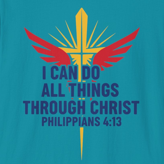 A114 - I Can Do All Things Through Christ Philippians 4:13 Christian Inspirational T-Shirt