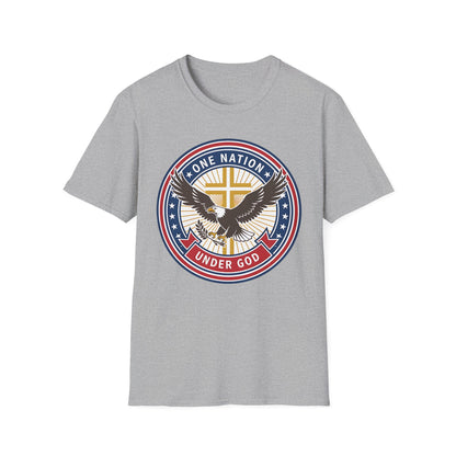 One Nation Under God Christian Patriotic Eagle Cross T-Shirt