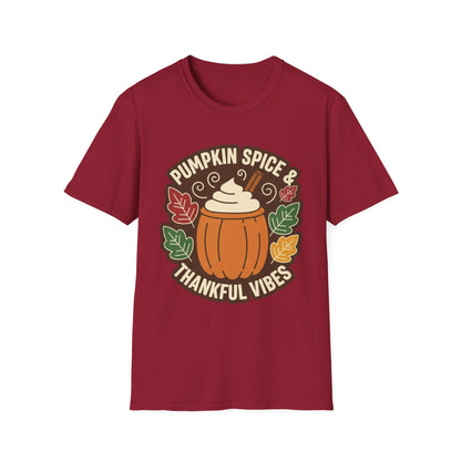 A052 - Pumpkin Spice & Thankful Vibes Autumn Fashion T-Shirt