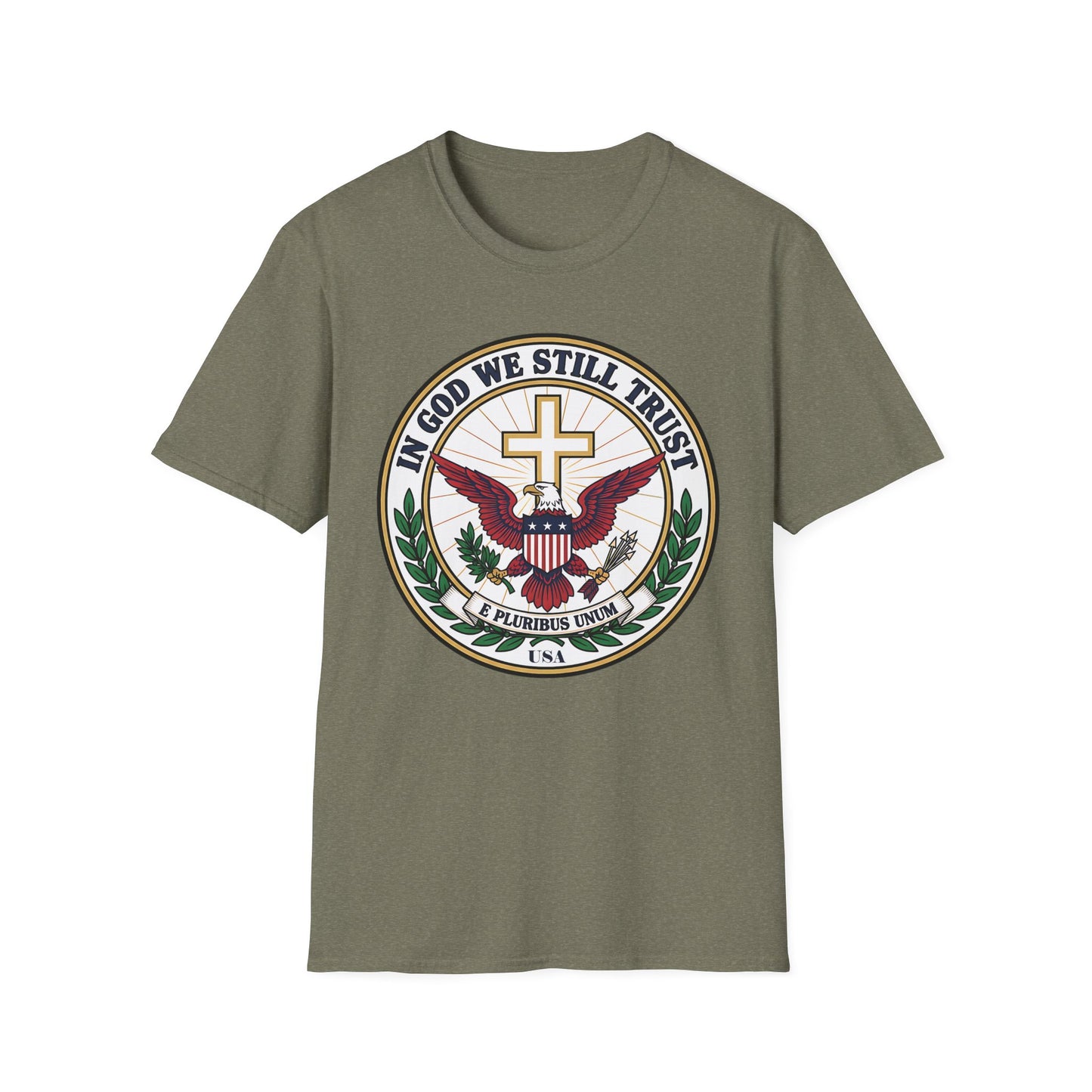 In God We Still Trust — Christian Eagle Cross Patriotic T-Shirt