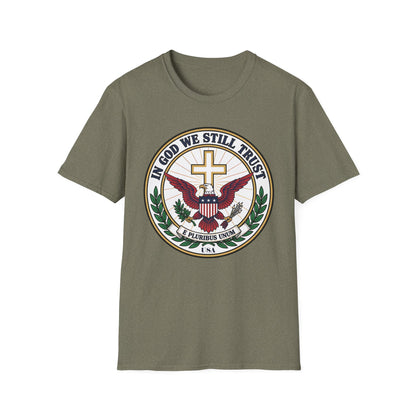 In God We Still Trust — Christian Eagle Cross Patriotic T-Shirt