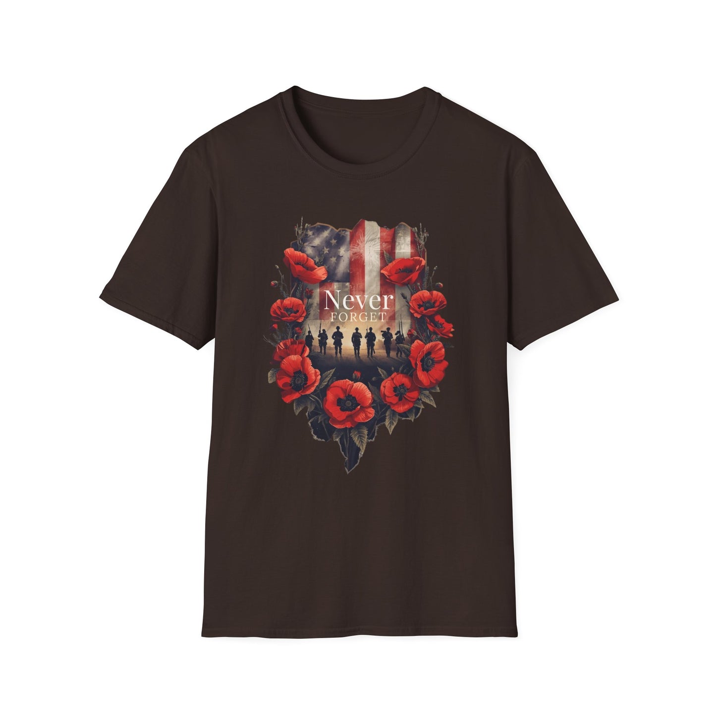 A045 - Never Forget - Memorial Day Tribute Remembrance T-Shirt