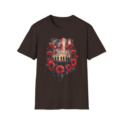A045 - Never Forget - Memorial Day Tribute Remembrance T-Shirt