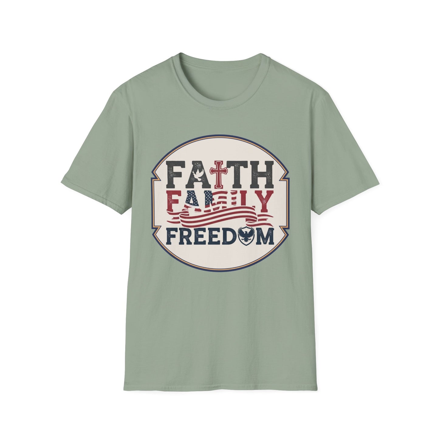 Faith Family Freedom T-Shirt — Patriotic Christian Tee