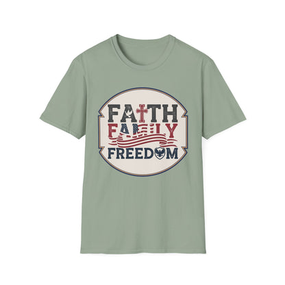 Faith Family Freedom T-Shirt — Patriotic Christian Tee