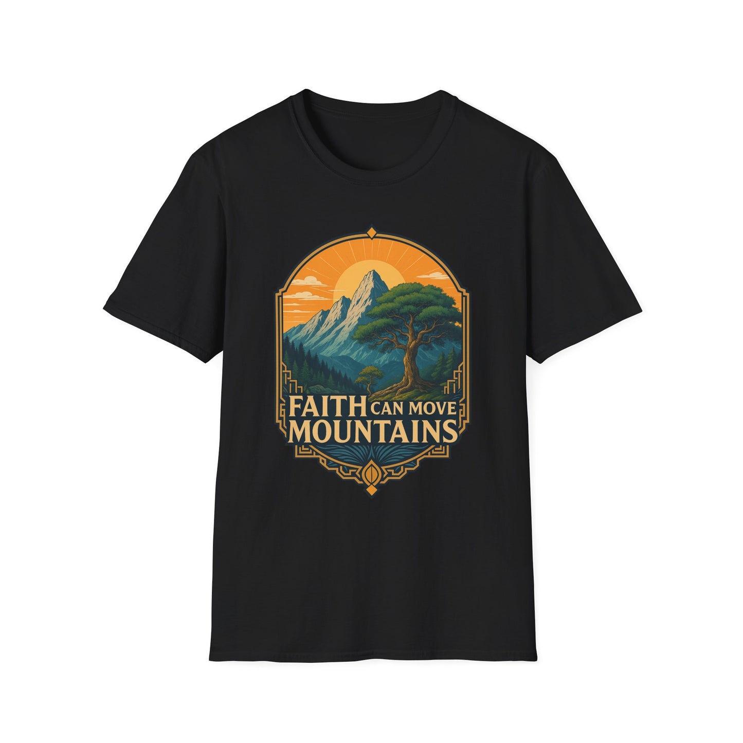 A035 - Faith Can Move Mountains Inspirational Christian Tee