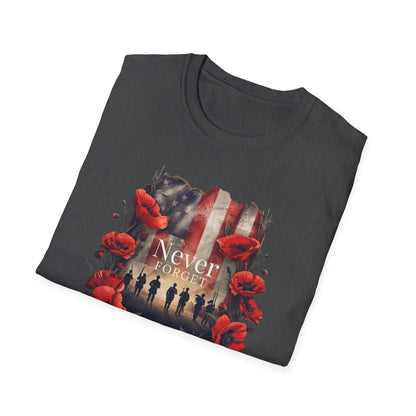 A045 - Never Forget - Memorial Day Tribute Remembrance T-Shirt