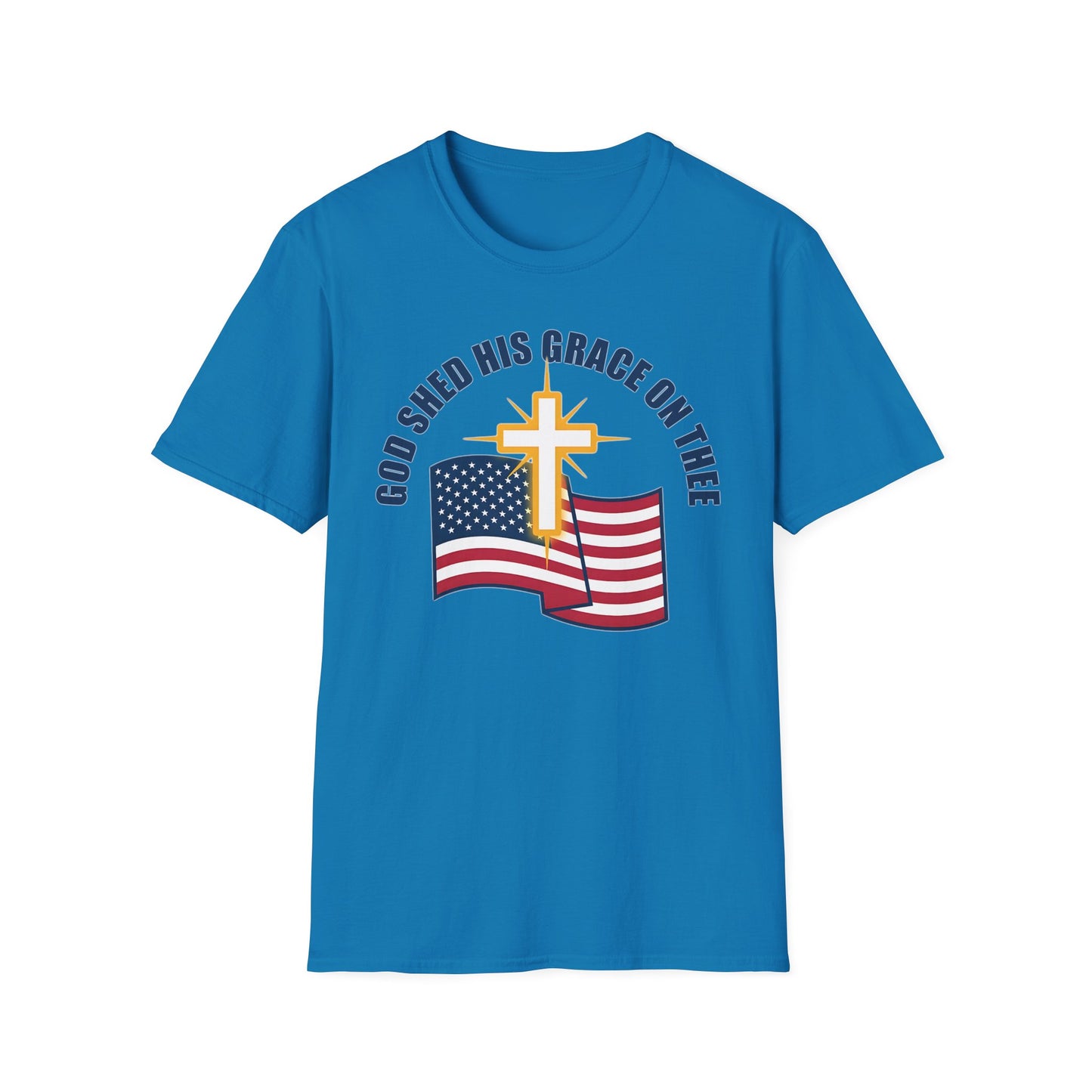 God Shed His Grace on Thee Christian Patriotic T-Shirt