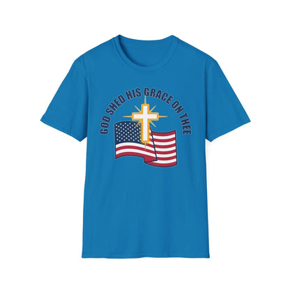 God Shed His Grace on Thee Christian Patriotic T-Shirt