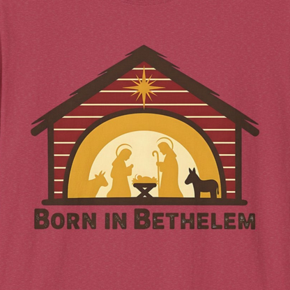 A076 - Born in Bethlehem Unisex Softstyle Christmas T-Shirt