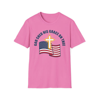 God Shed His Grace on Thee Christian Patriotic T-Shirt