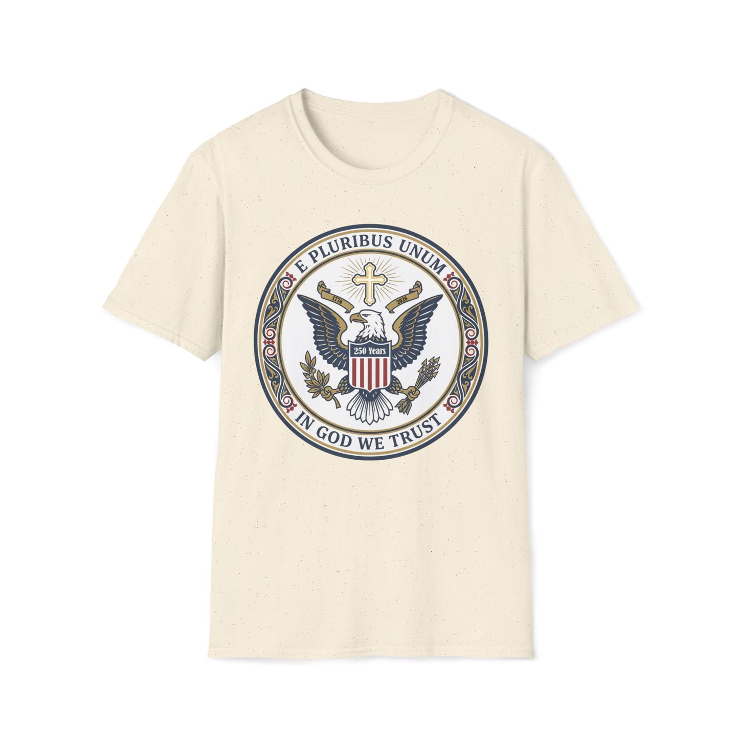 A175V2 - USA 250 Years • Patriotic Presidential Seal T-Shirt • E Pluribus Unum • In God We Trust