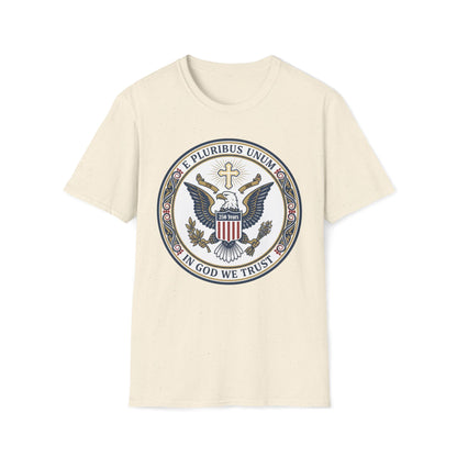 A175V2 - USA 250 Years • Patriotic Presidential Seal T-Shirt • E Pluribus Unum • In God We Trust