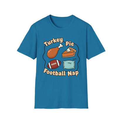 A050 - Turkey, Pie, Football, Nap Thanksgiving Fun Unisex T-Shirt