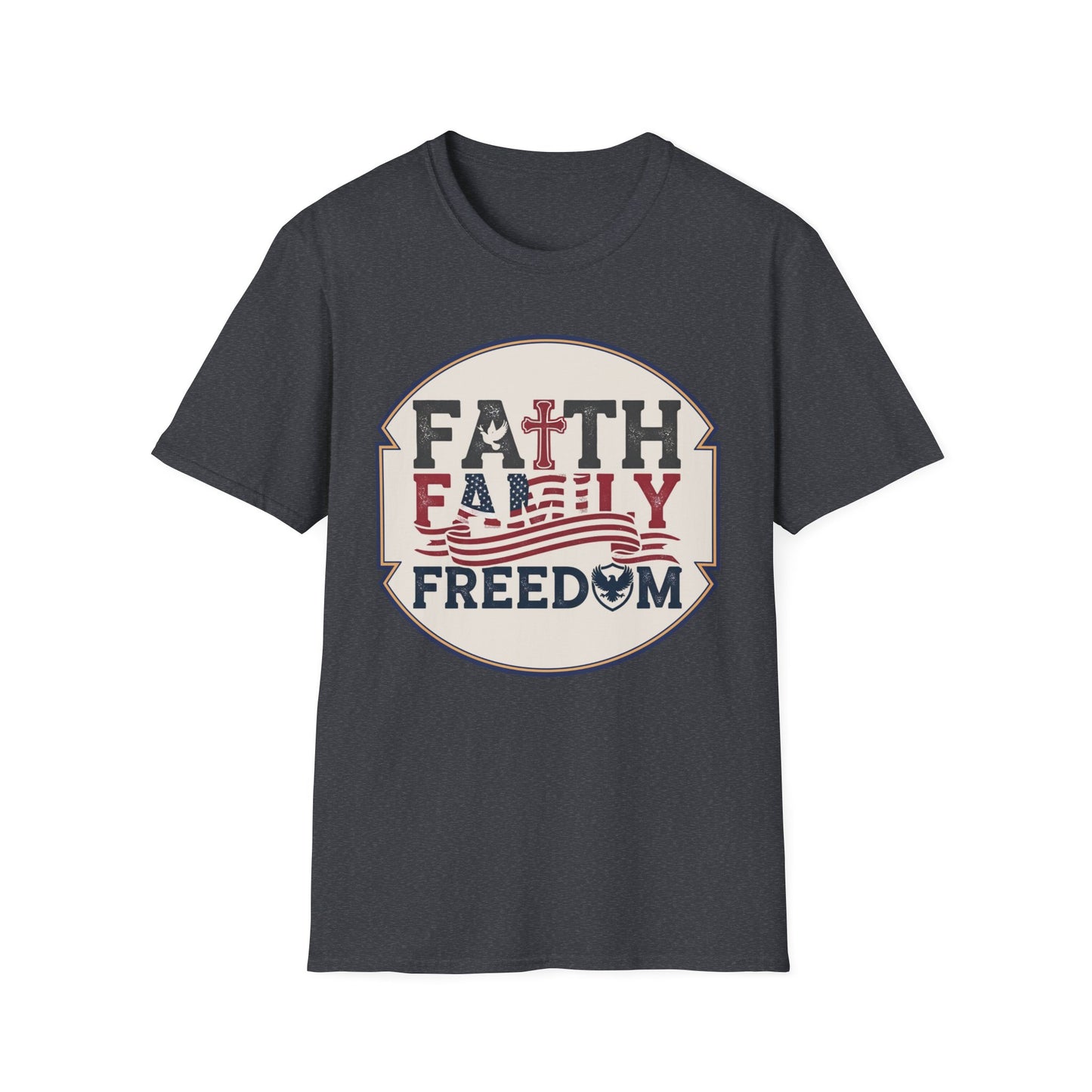 Faith Family Freedom T-Shirt — Patriotic Christian Tee