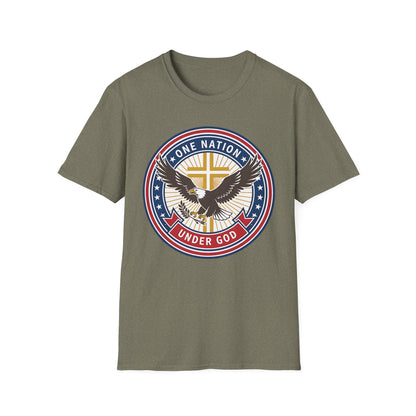 One Nation Under God Christian Patriotic Eagle Cross T-Shirt