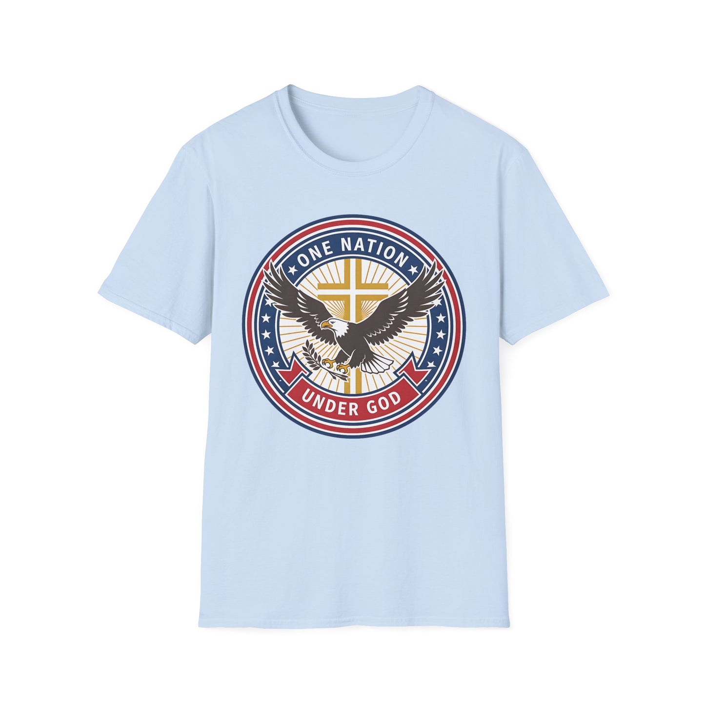 One Nation Under God Christian Patriotic Eagle Cross T-Shirt