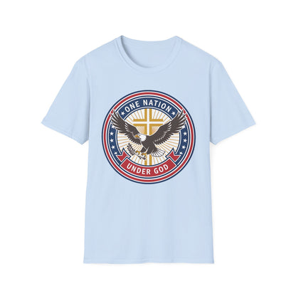 One Nation Under God Christian Patriotic Eagle Cross T-Shirt